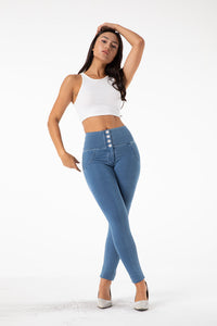 shascullfites melody  butt lifting jeans high waist push up jeggings light blue gym jeans bum lifted denim leggings