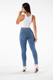 shascullfites melody  butt lifting jeans high waist push up jeggings light blue gym jeans bum lifted denim leggings