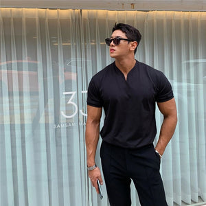 2020 New Arrived V neck short sleeve men t shirt Slim Fit t-shirt men Skinny casual summer tshirt camisetas hombre M-3XL